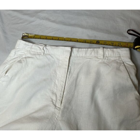 Abercrombie Fitch Women’s Tailored Linen-Blend Wide Leg Pants White 12 L 31x28 - Picture 6 of 9